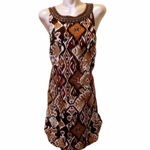 J HOWARD BROWN AZTEC STYLE DRESS SIZE 14W